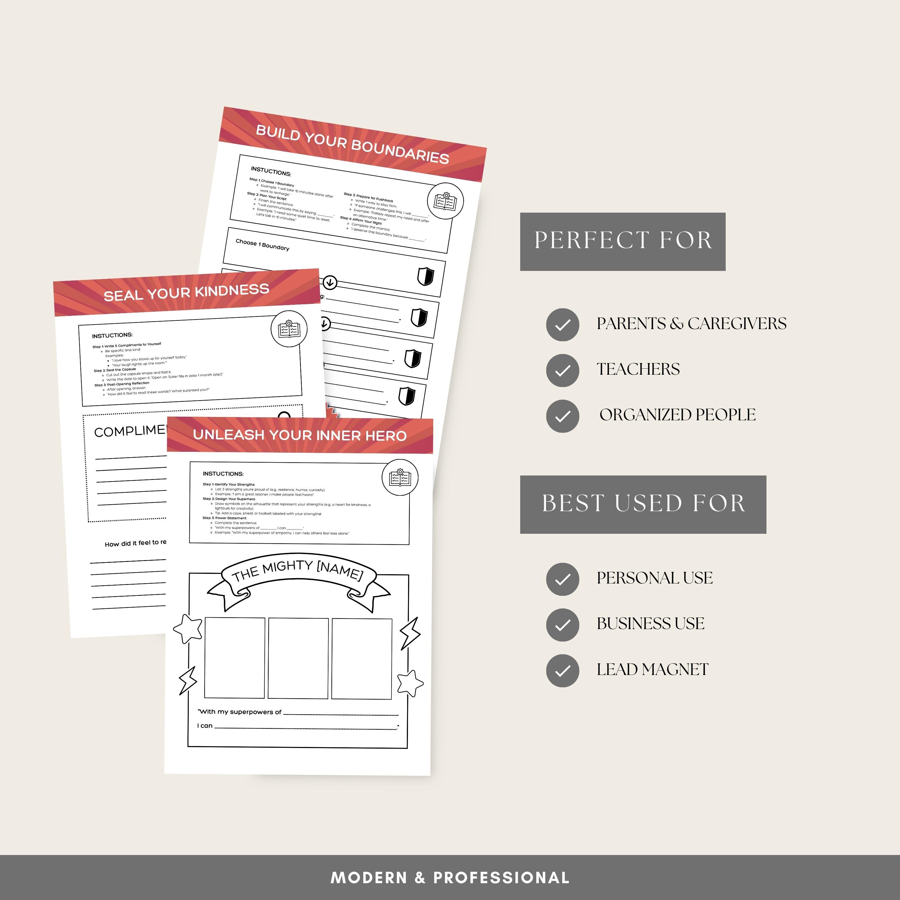Self Esteem Game for Kids Printable – Confidence Building Worksheets ...
