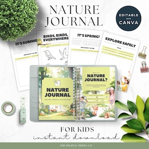 Nature Journal For Kids, Mother Nature Planner for Kindergarten Children, Outdoor Learning Science Printable, Explore Activities