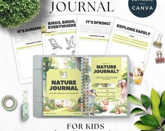 Nature Journal For Kids, Mother Nature Planner for Kindergarten Children, Outdoor Learning Science Printable, Explore Activities