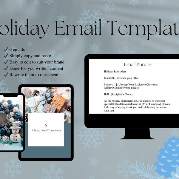 Holiday Emails For Businesses and Entrepreneurs, Done For You Written Templates, High Converting Christmas Messages, Festive Client Notes