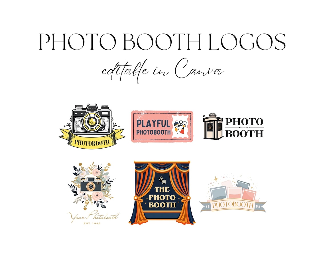 Booth Logo Sample Photo Booth Logo Bundle - Etsy