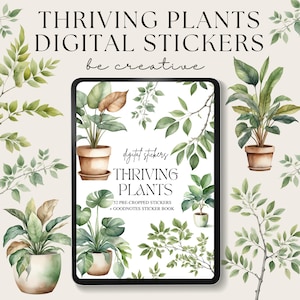 Digital Planner Stickers | Digital Sticker Book | Goodnotes Stickers | Plant Stickers | Goodnotes Planner | Ipad Stickers | Png Stickers