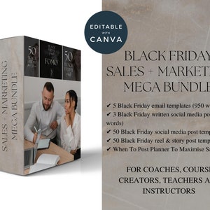 Black Friday Canva Templates, Black Friday Instagram Canva Templates, Black Friday Canva Bundle, Black Friday Reels, Done-For-You Promotion