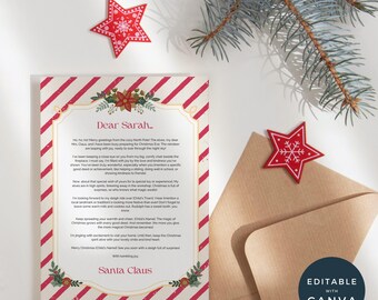 Christmas Letter From Santa Printable, Custom Santa Claus Letter, Festive Mail for Children, North Pole Message Delivery, Xmas Printable