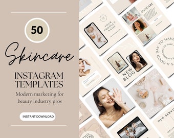 Esthetician Templates | Natural Instagram Post Templates Canva | Skincare Esthetician Social Media | Organic Spa Minimalism Beige