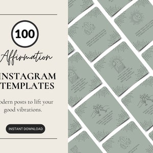 Plantilla de afirmación Canva, publicaciones de afirmación, citas de afirmación de Instagram, afirmaciones para alta vibración, publicaciones de afirmación positiva