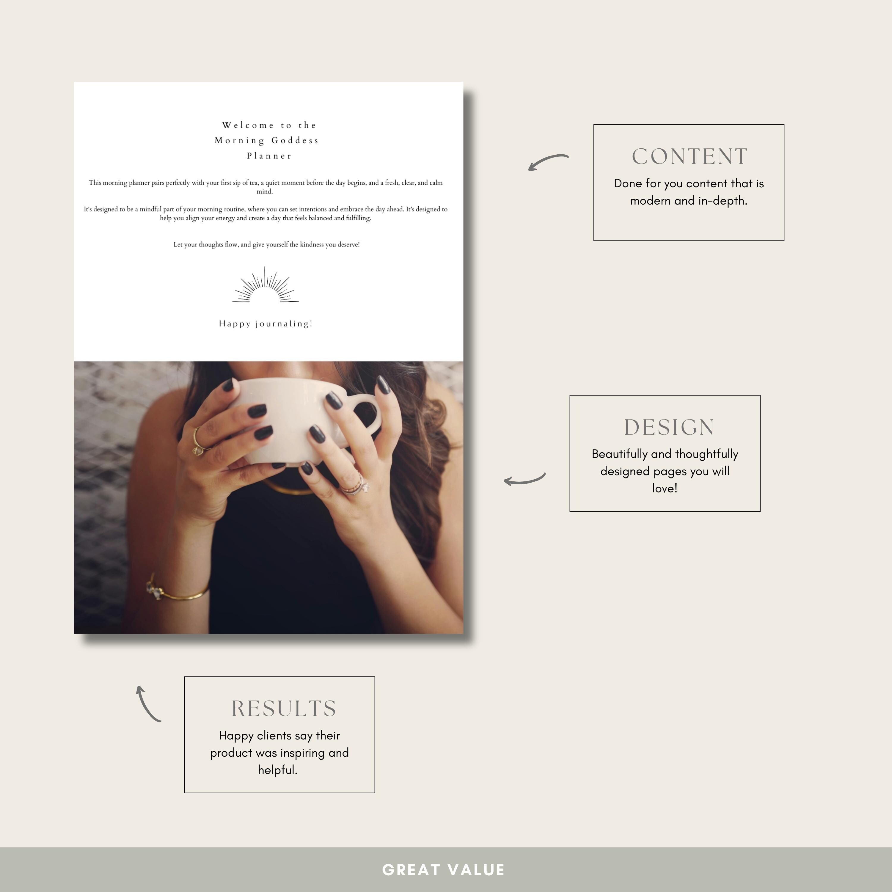 Mourning Routine Intentions Worksheet Printable Morning Goddess Planner | Daily Self-care Journal ...