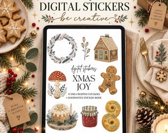 Christmas Digital Planner Stickers | Digital Sticker Book | Goodnotes Stickers | Festive Stickers | Goodnotes Planner | Ipad Xmas