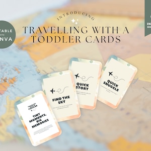Tarjetas de viaje con un niño pequeño, cubierta de viaje divertida para padres, tarjetas flash imprimibles para viajes por carretera con niños, tarjetas de actividades para niños
