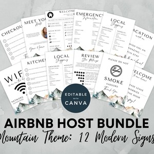 Airbnb Host Bundle, Airbnb Signs, Airbnb Signage Templates, Airbnb House Signs, Wifi Sign, Vacation Rental Signs, Welcome Signs For Airbnb
