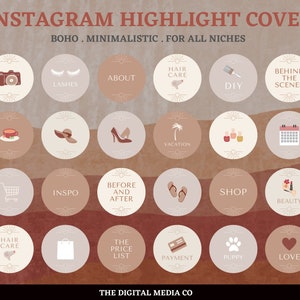 Boho Instagram Highlight Covers, Neutral Story Instagram Highlight Template, Instagram Bundle, Minimalist IG Story Icons, Insta Highlight