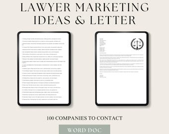 100 Companies For Lawyer Marketing, Law Firm Business Letter, Attorney Call Inspo, Intro Email For Legal Professionals