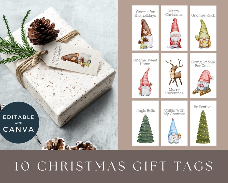 Canva Template Christmas Gift Tag, Christmas Gift Tag Template ...