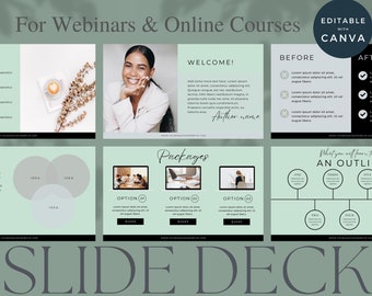 Slide Deck Presentation, Canva Presentation Template, Social Media Coach, Content Creator Marketing, Webinar Slides, Webinar Slide Deck