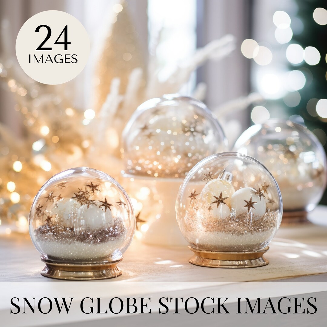 Christmas Snow Globe Stock Photography, Festive Imagery Bundle, Light ...