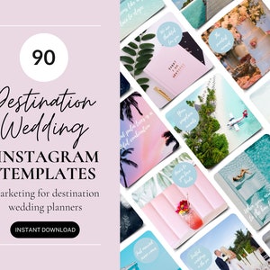 Destination Wedding Planner Instagram Templates, Wedding Planner Social Media Posts, Canva Templates For Wedding Planners