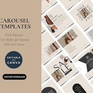Instagram Carousel Template | Social Media | Slide Post | Canva Modern Instagram Post Carousel | Instagram Carousel Bundle | Photo Collage