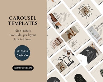 Instagram Carousel Template | Social Media | Slide Post | Canva Modern Instagram Post Carousel | Instagram Carousel Bundle | Photo Collage