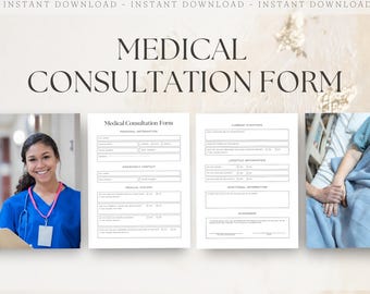 Medical Consultation Form, Editable Patient Intake, Digital Download, Canva Template, Medical Aesthetic Forms, Client Health Questionnaire