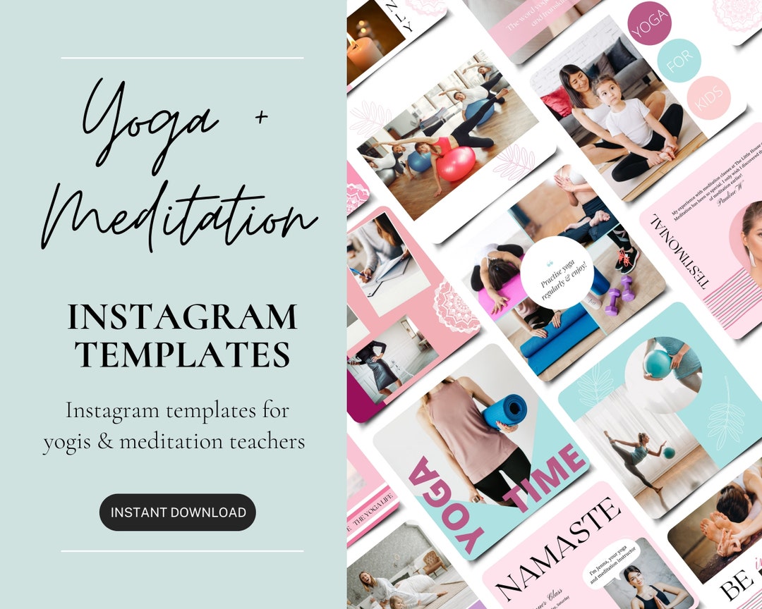 Instagram Templates for Yoga and Meditation Teachers, Fully Editable ...