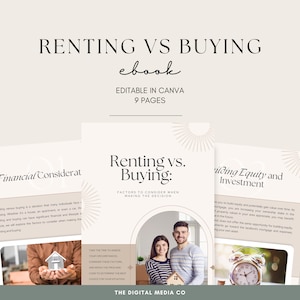 Renting vs Buying Ebook | Financial Housing Guide | Rent or Buy Decision | Real Estate Tips PDF | Money Management CAnva Printable