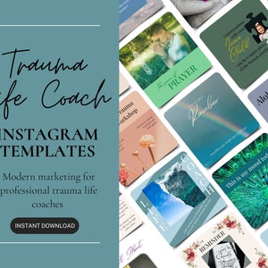 Social Media Posts For Trauma Life Coaches | Coaching Instagram Template | Healing and Life Coaching Marketing