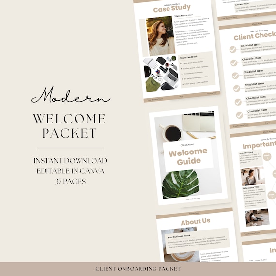 Onboarding Welcome Packet, Canva Client Welcome Pack, New Client Welcome Packet, Editable Welcome Pack, Welcome Ebook Template, Canva