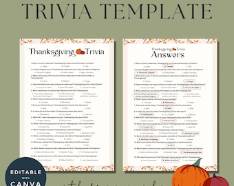 Thanksgiving Trivia | Turkey Trivia | Thanksgiving Games Bundle | Thanksgiving Dinner | Adult Party Games | Thanksgiving Quiz
