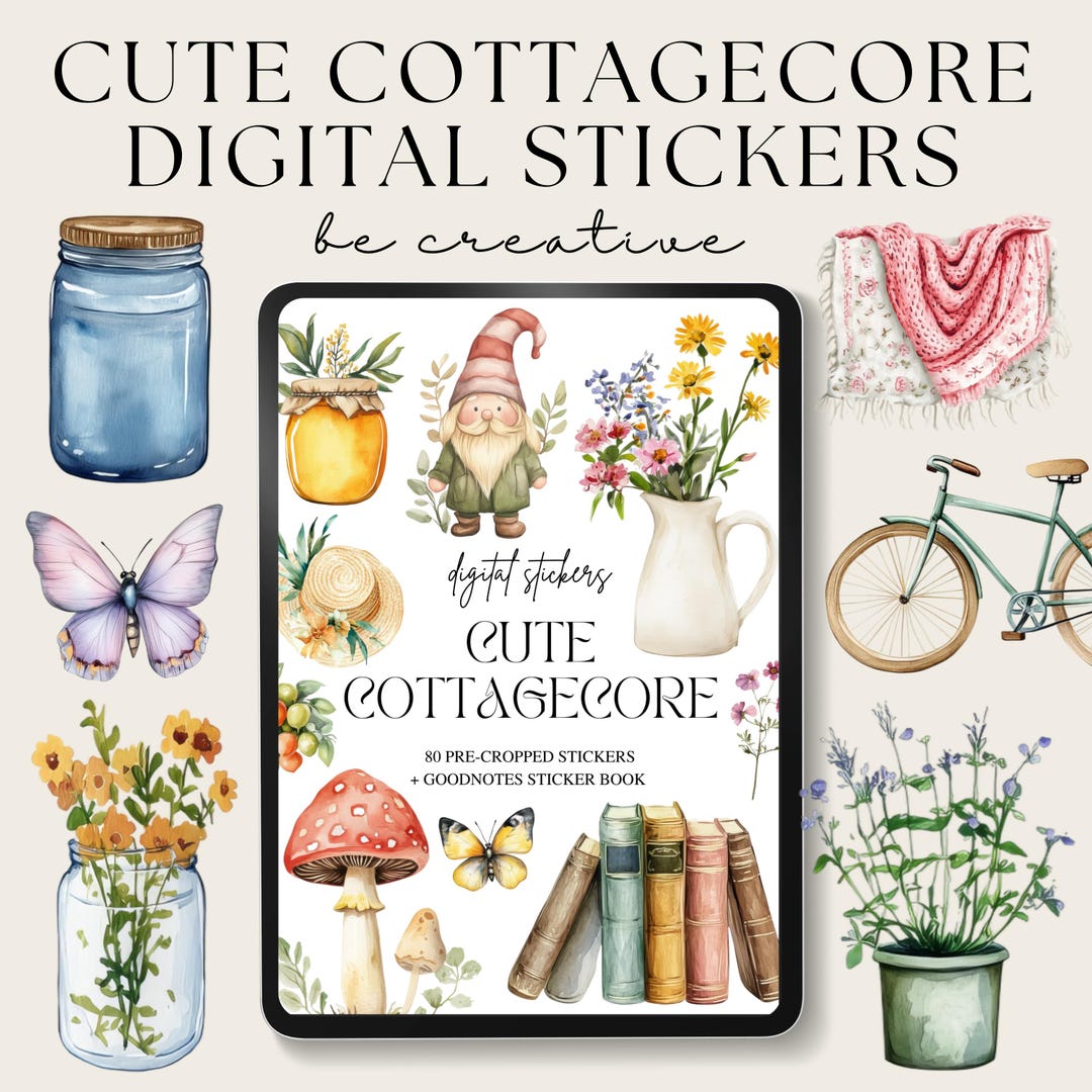 Cottagecore Digital Stickers, Goodnotes Stickers, Notability Stickers ...
