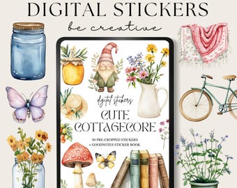 Cottagecore Digital Stickers, Goodnotes Stickers, Notability Stickers, Farmcore Embellishments, Countrycore PNG Files, Planner Scrapbooking