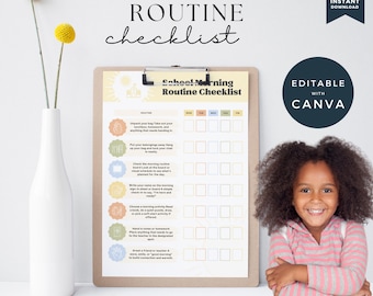 Morning Routine for Kids, Printable School Routine Chart for Kids, Get ...