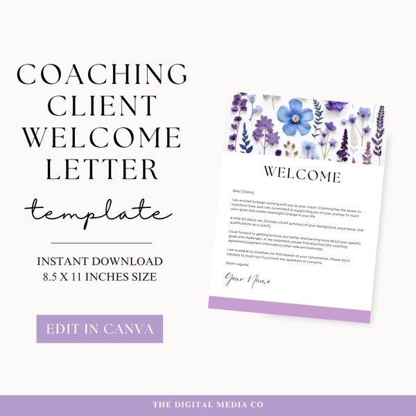 Coaching Client Welcome Letter, Done-For-You Email, Life Coaching Marketing Template, Onboarding Note for Therapist, Coach Written Content