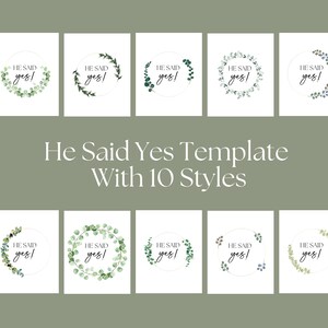 He Said Yes Sign, Printable Engagement Sign, Just Engaged Sign, Canva ...