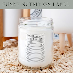Birthday Girl Nutrition Facts | Printable DIY Present | Canva Templates | Instant Download | Girl Gift | Nutrition Label Svg | Digital