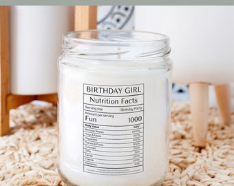 Birthday Girl Nutrition Facts | Printable DIY Present | Canva Templates | Instant Download | Girl Gift | Nutrition Label Svg | Digital