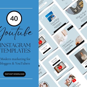 Instagram Templates For Youtube Influencers, Canva Vlog Branding Templates, Youtube Marketing, Youtube Posts, Youtube Channel Social Media