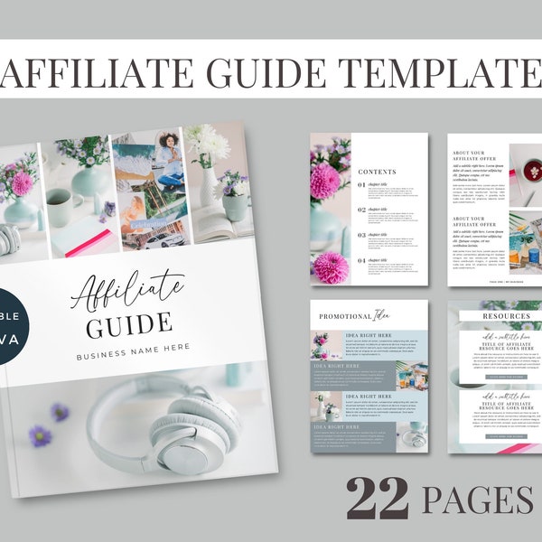 Affiliate template Canva INSTANT DOWNLOAD, Canva e-book template, Affiliate mag, Opt-in freebie, Online affiliate marketing, Lead magnet