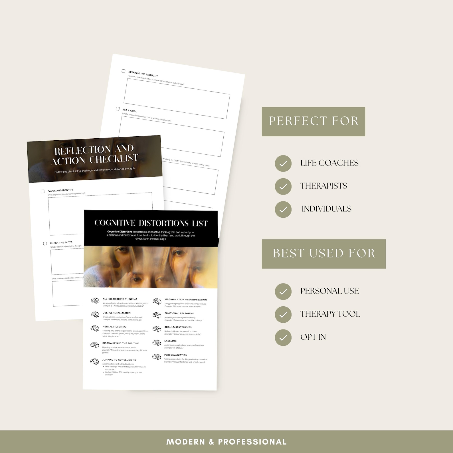 Cognitive Distortions List, Printable Mental Health Worksheet, 3-page ...