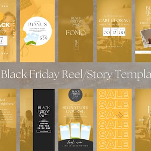 Black Friday Canva Templates, Black Friday Reel and Story Canva Templates, Black Friday Canva, Black Friday Instagram, Cyber Monday Promo