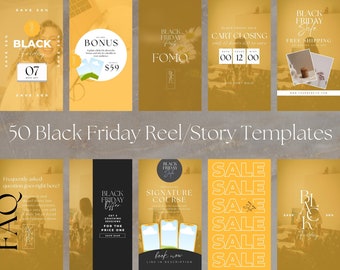 Schwarzer Freitag Canva Vorlagen, Schwarzer Freitag Rolle und Geschichte Canva Vorlagen, Schwarzer Freitag Canva, Schwarzer Freitag Instagram, Cyber Monday Promo