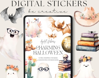 Charming Halloween Digital Stickers, Goodnotes Celestial Stickers, Png Witchy Woo Planner Stickers,  Fantasy Stickers, Mystic Decorations