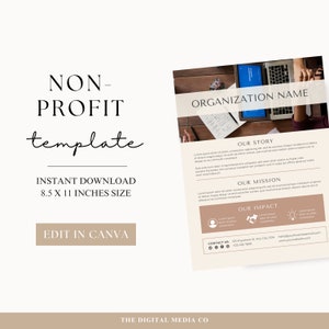 Overzichtsblad voor non-profitorganisaties, Canva-fondsenwervingssjabloon, bewerkbaar, over ons, samenvatting van één pagina, sjabloon voor bedrijfsprofiel