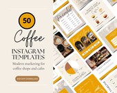 Coffee Instagram Templates, Cafe Social Media Posts, Canva Templates For Restaurants, Coffee Shop Marketing, Coffee Lover IG Posts, Modern