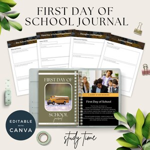 First Day At School Journal,  Kids Keepsake, School Memory Box, Printable Interview, Editable Memory Book, Homeschool Printables