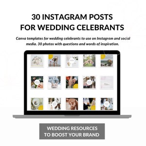 Celebrant Instagram Templates, Wedding Officiant Social Media Posts, Wedding Instagram Posts, Canva Templates For Celebrants, Wedding MC