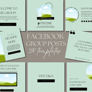 Facebook Group Branding Templates, INSTANT DOWNLOAD Canva Template, Facebook Group Posts, Facebook Marketing, Canva FB Group Templates