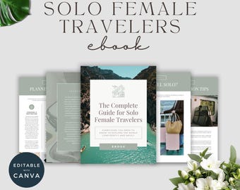 Solo Female Travel Guide eBook Canva Template