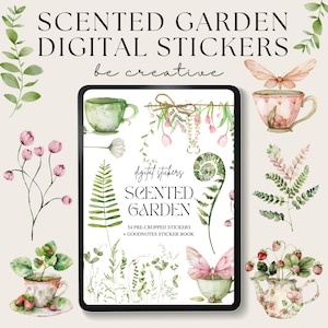 Scented Garden Digital Stickers, Goodnotes Floral Stickers, Flower and Plant Stickers, Goodnotes Planner Collection, Notability Ipad Kit