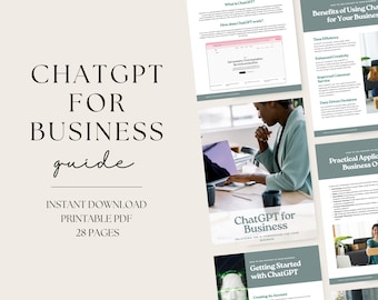 ChatGPT For Business, Boost Engagement, Digital Marketing Guide, Instant Download, Content Creation, Strategic Social Media Template