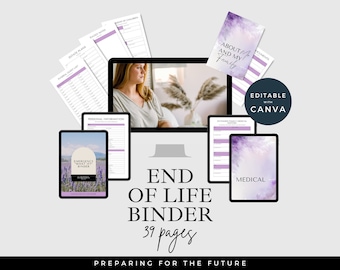 End Of Life Planner | Medical Folder | What If Binder | Important Documents Organizer | Editable Planner | Emergency Planner Book | Funeral
